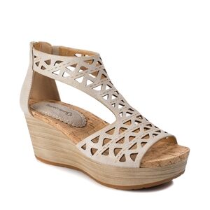 BareTraps Cream Cutout Wedge Sandals
